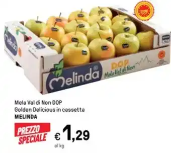 Iper La Grande Mela Val di Non DOP Golden Delicious in cassetta MELINDA offerta