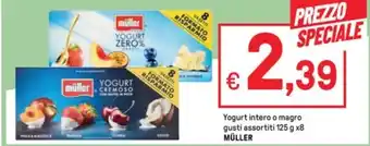 Iper La Grande Yogurt intero o magro gusti assortiti 125 g x8 MÜLLER offerta
