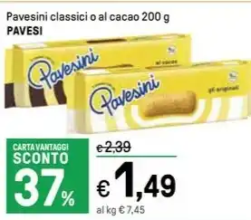 Iper La Grande Pavesini classici o al cacao 200 g PAVESI offerta