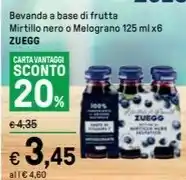 Iper La Grande Bevanda a base di frutta Mirtillo nero o Melograno 125 ml x6 ZUEGG offerta