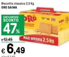 Iper La Grande Biscotto classico 2,5 Kg ORO SAIWA offerta