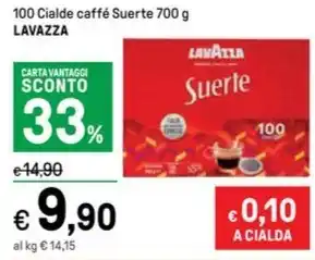 Iper La Grande 100 Cialde caffé Suerte 700 g LAVAZZA offerta