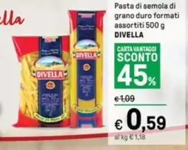 Iper La Grande Pasta di semola di grano duro formati assortiti 500 g DIVELLA offerta