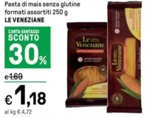 Iper La Grande Pasta di mais senza glutine formati assortiti 250 g LE VENEZIANE offerta