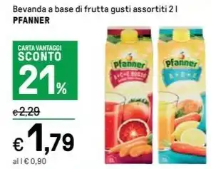 Iper La Grande Bevanda a base di frutta gusti assortiti 2 l PFANNER offerta