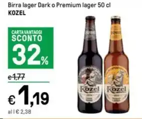 Iper La Grande Birra lager Dark o Premium lager 50 cl KOZEL offerta