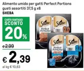 Iper La Grande Alimento umido per gatti Perfect Portions gusti assortiti 37,5 g x6 SHEBA offerta
