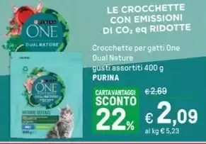 Iper La Grande Crocchette per gatti One Dual Nature gusti assortiti 400 g PURINA offerta