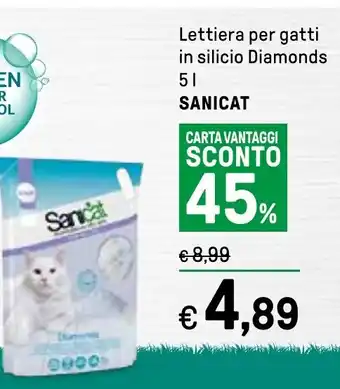 Iper La Grande Lettiera per gatti in silicio Diamonds 5 l SANICAT offerta