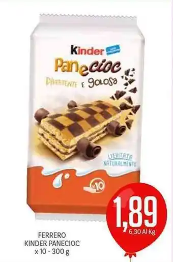 Supermercati Piccolo Kinder Ferrero Panecioc x 10 - 300 g offerta