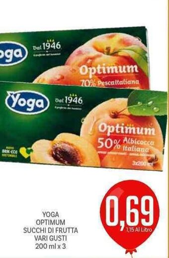 Supermercati Piccolo Yoga Optimum Succhi Di Frutta Vari Gusti 200 ml x 3 offerta