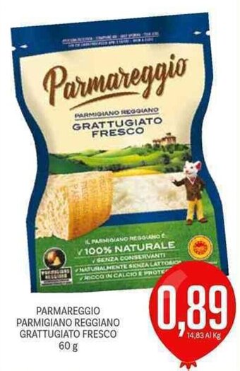 Supermercati Piccolo Parmareggio Parmigiano Reggiano Grattugiato Fresco 60 g offerta