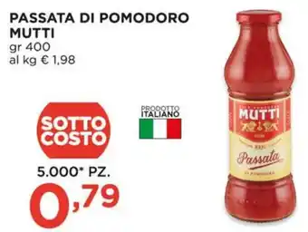 Alì Supermercati PASSATA DI POMODORO MUTTI gr 400 offerta