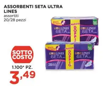 Alì Supermercati ASSORBENTI SETA ULTRA LINES assortiti 20/28 pezzi offerta