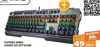 Expert Trust GXT 877 Scarr Tastiera USB Tedesco Nero, Metallico offerta