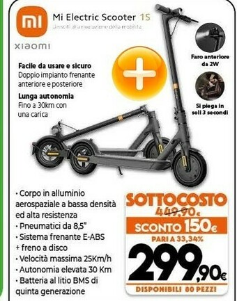 Expert Xiaomi Mi Electric Scooter 1S 25 Km/h Nero offerta