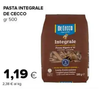 Tigre PASTA INTEGRALE DE CECCO gr 500 offerta