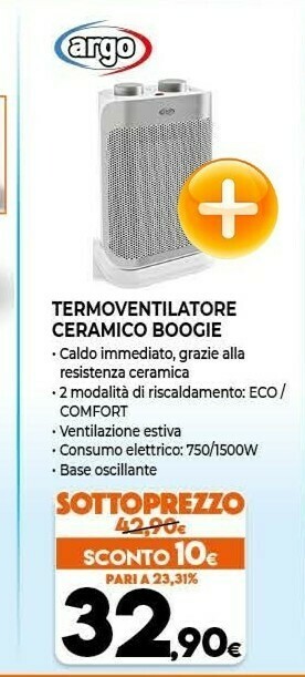 Expert Argo Termoventilatore Ceramico Boogie offerta