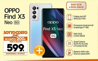 Expert Oppo Find X3 Neo 16,6 Cm (6.55") Doppia SIM ColorOS 11.1 5G USB Tipo-C 12 GB 256 GB 4500 MAh Argento offerta
