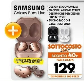 Expert Samsung Galaxy Buds Live Cuffia Auricolare Bluetooth Nero offerta