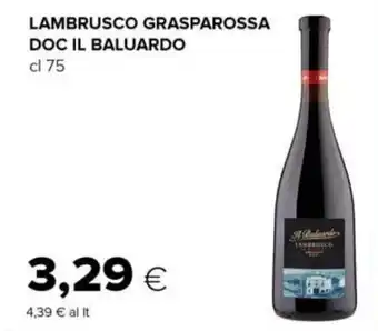 Tigre LAMBRUSCO GRASPAROSSA DOC IL BALUARDO cl 75 offerta