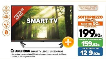 Expert Changhong Smart Tv Led 32" LCD32G7NA9 offerta