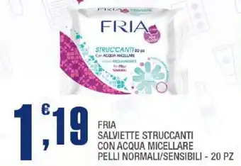 FRIA SALVIETTE STRUCCANTI CON ACQUA MICELLARE PELLI NORMALI/SENSIBILI - 20 PZ