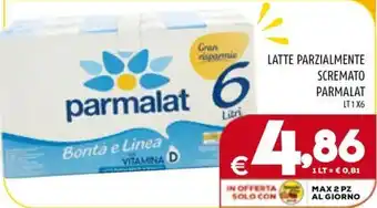 Il Centesimo LATTE PARZIALMENTE SCREMATO PARMALAT LT 1 X6 offerta