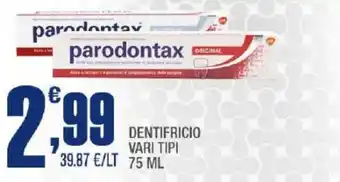 Splendidi e Splendenti parodontax DENTIFRICIO VARI TIPI 75 ML offerta