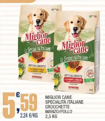 Splendidi e Splendenti MIGLIOR CANE SPECIALITÀ ITALIANE CROCCHETTE MANZO/POLLO 2,5 KG offerta