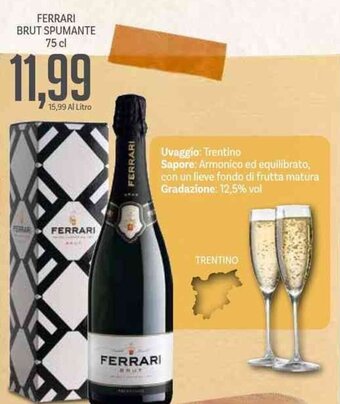 Supermercati Piccolo Ferrari Brut Spumante 75 cl offerta
