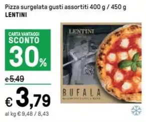 Iper La Grande Pizza surgelata gusti assortiti 400 g / 450 g LENTINI offerta