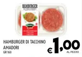 Il Centesimo HAMBURGER DI TACCHINO AMADORI GR 160 offerta