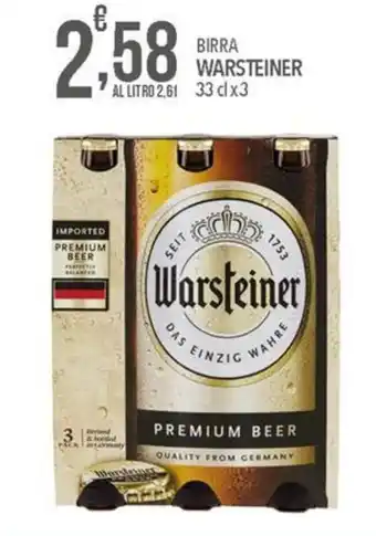 Iper Nonna Isa BIRRA WARSTEINER AL LITRO 33 cl x3 offerta