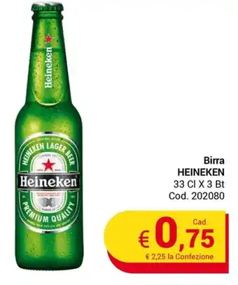 Centro Cash Birra HEINEKEN 33 CI X 3 Bt offerta