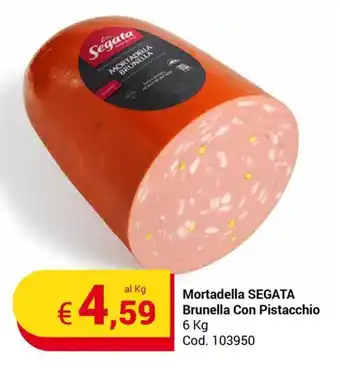 Centro Cash Mortadella SEGATA Brunella Con Pistacchio 6 Kg offerta
