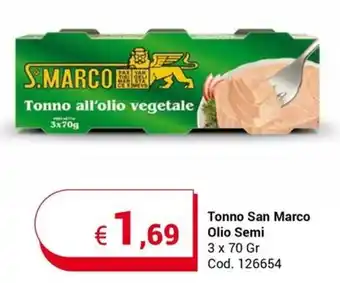 Centro Cash Tonno San Marco Olio Semi 3 x 70 Gr offerta