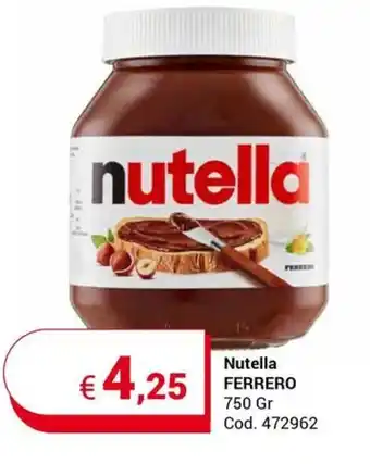 Centro Cash Nutella FERRERO 750 Gr offerta