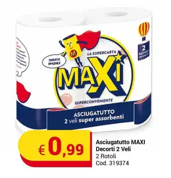 Centro Cash Asciugatutto MAXI Decorti 2 Veli 2 Rotoli offerta