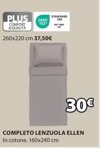 JYSK COMPLETO LENZUOLA ELLEN offerta