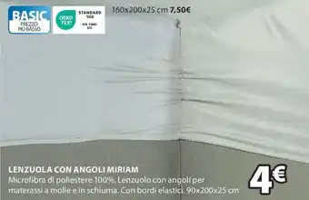 JYSK LENZUOLA CON ANGOLI MIRIAM offerta