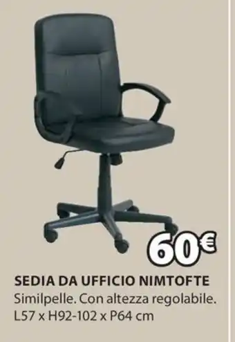 JYSK SEDIA DA UFFICIO NIMTOFTE offerta