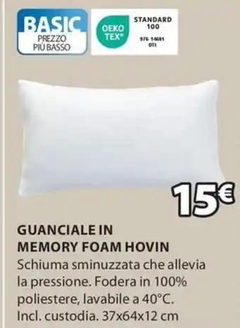 JYSK GUANCIALE IN MEMORY FOAM HOVIN offerta