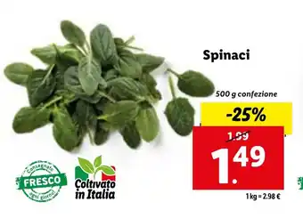 Lidl Spinaci 500 g confezione offerta