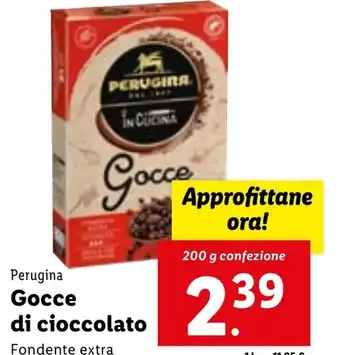 Lidl Perugina Gocce di cioccolato Fondente extra 200 g confezione offerta