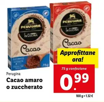 Lidl Perugina Cacao amaro o zuccherato 75 g confezione offerta