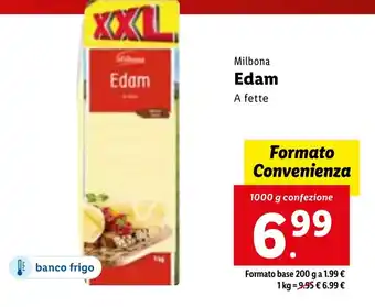 Lidl Milbona Edam 1000 g confezione offerta