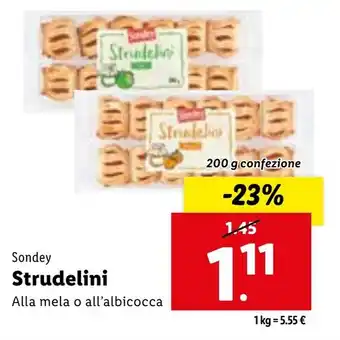 Lidl Sondey Strudelini 200 g confezione offerta