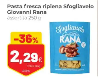 Coop famiglia cooperativa Pasta fresca ripiena Sfogliavelo Giovanni Rana assortita 250 g offerta