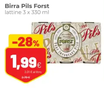 Coop famiglia cooperativa Birra Pils Forst lattine 3 x 330 ml offerta